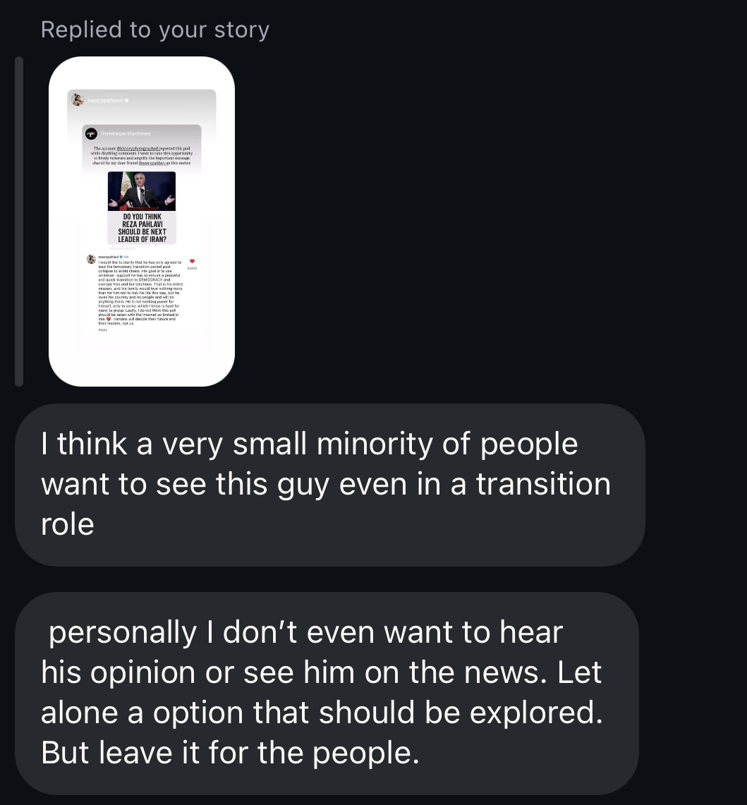 Message from Iranian diaspora member